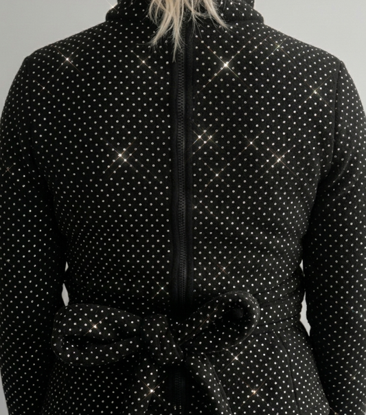 Black Rhinestone Straight Jacket | Sparkly Fleece Restraint Jacket