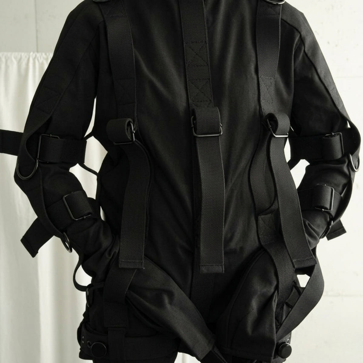 Black MAX Security Heavy Duty Straitjacket Bodysuit Romper Costume with Locking Straps