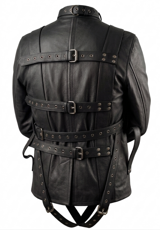 Black Leather Straight Jacket
