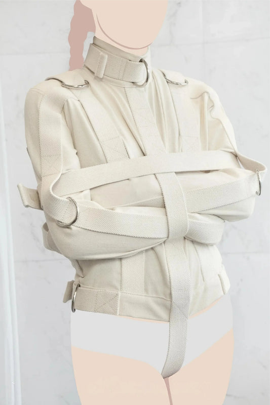 Heavy Duty Canvas Straitjacket with Central or Side Crotch Straps – Professional, Theatrical & Training Use