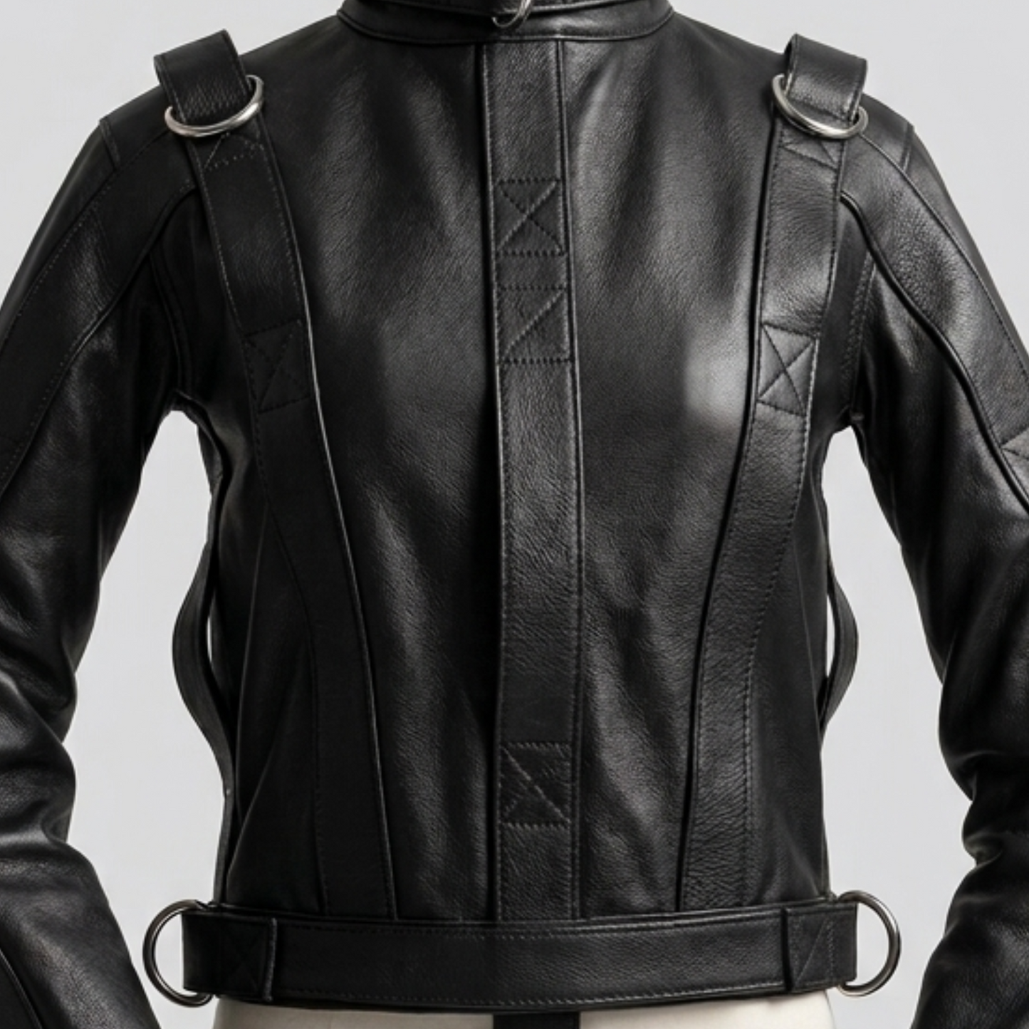 Black Leather Straight Jacket | Heavy Duty Genuine Leather Straitjacket
