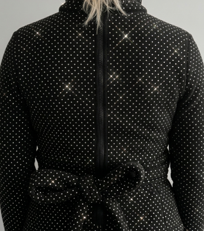Black Rhinestone Straight Jacket | Sparkly Fleece Restraint Jacket