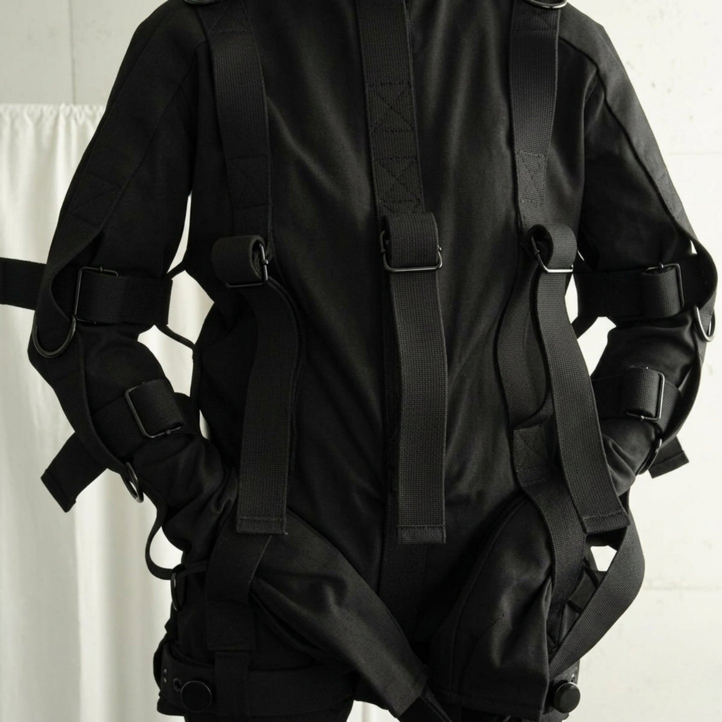 Black MAX Security Heavy Duty Straitjacket Bodysuit Romper Costume with Locking Straps