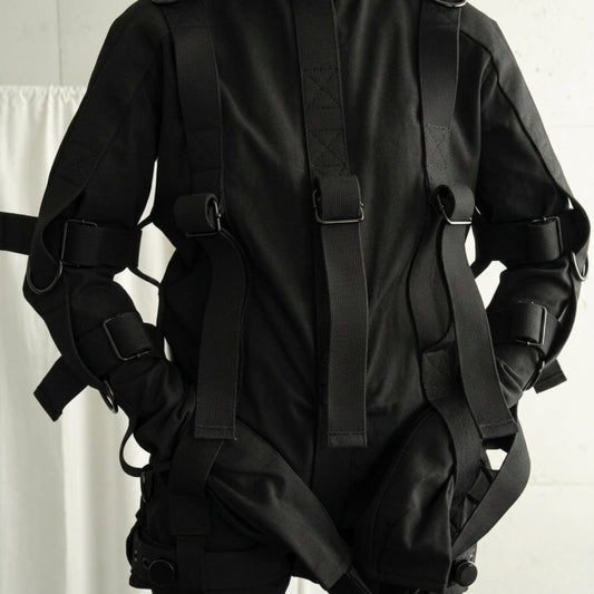 Black MAX Security Heavy Duty Straitjacket Bodysuit Romper Costume with Locking Straps