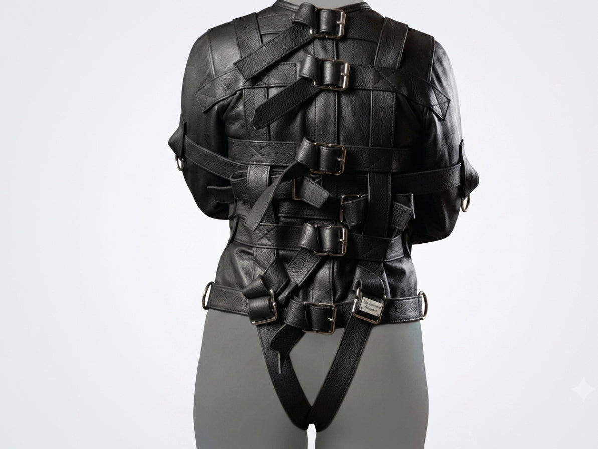 Men's Black Leather Straight