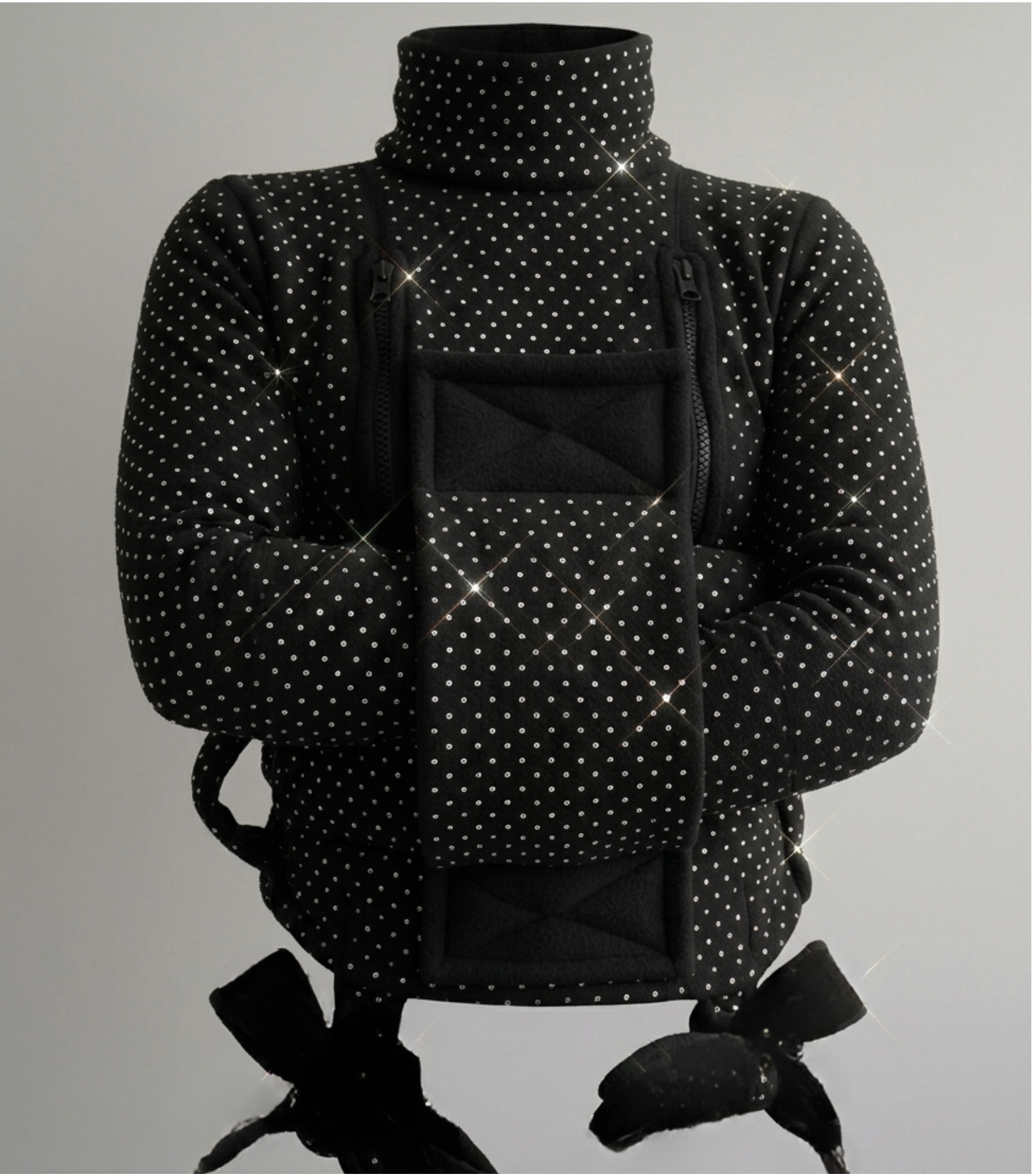 Black Rhinestone Straight Jacket | Sparkly Fleece Restraint Jacket