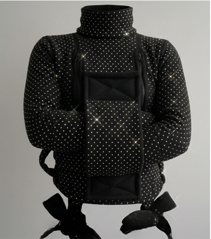 Black Rhinestone Straight Jacket | Sparkly Fleece Restraint Jacket