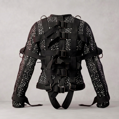 Rhinestone Canvas Straight Jacket – Sparkly Heavy Duty Theatrical Restraint Jacket
