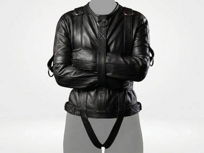 Men's Black Leather Straight