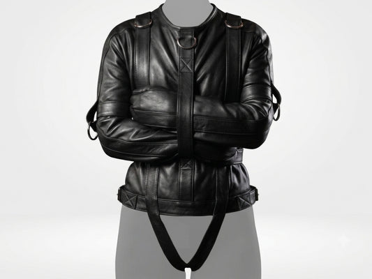 Men's Black Leather Straight