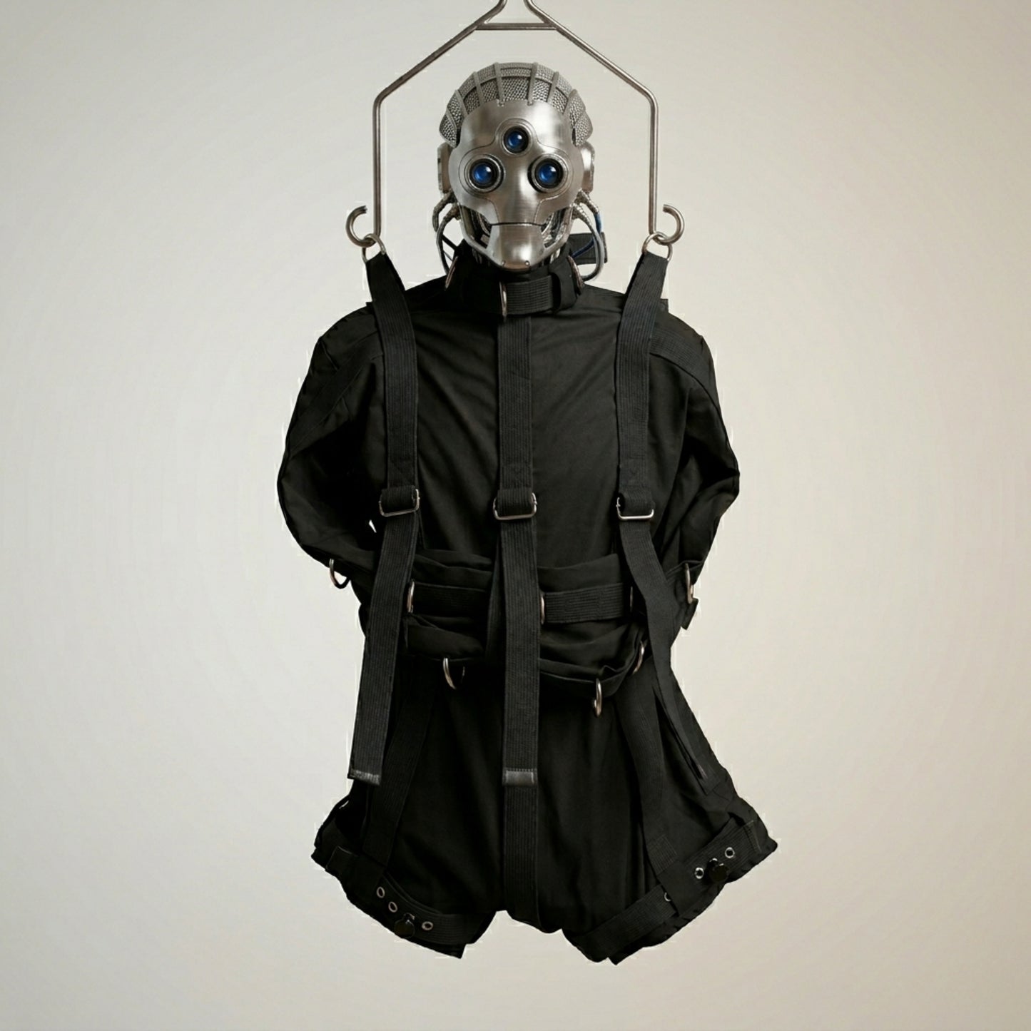 Black MAX Security Heavy Duty Straitjacket Bodysuit Romper Costume with Locking Straps