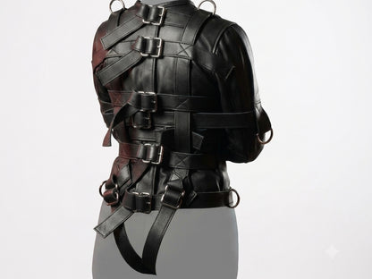 Men's Black Leather Straight