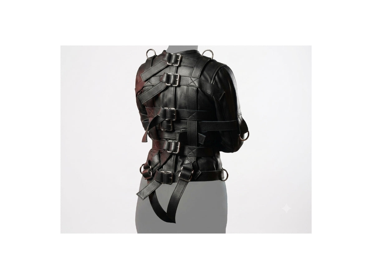 Men's Black Leather Straight
