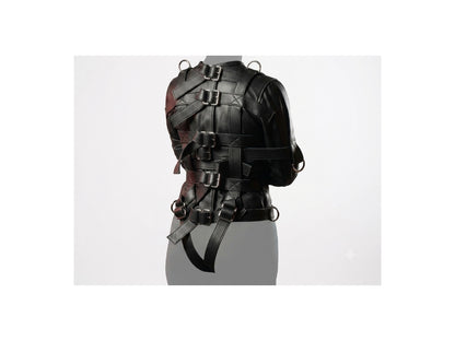 Men's Black Leather Straight