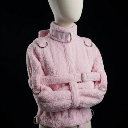Pink Sherling Straight Jacket | Soft Sherpa-Lined Restraint Jacket