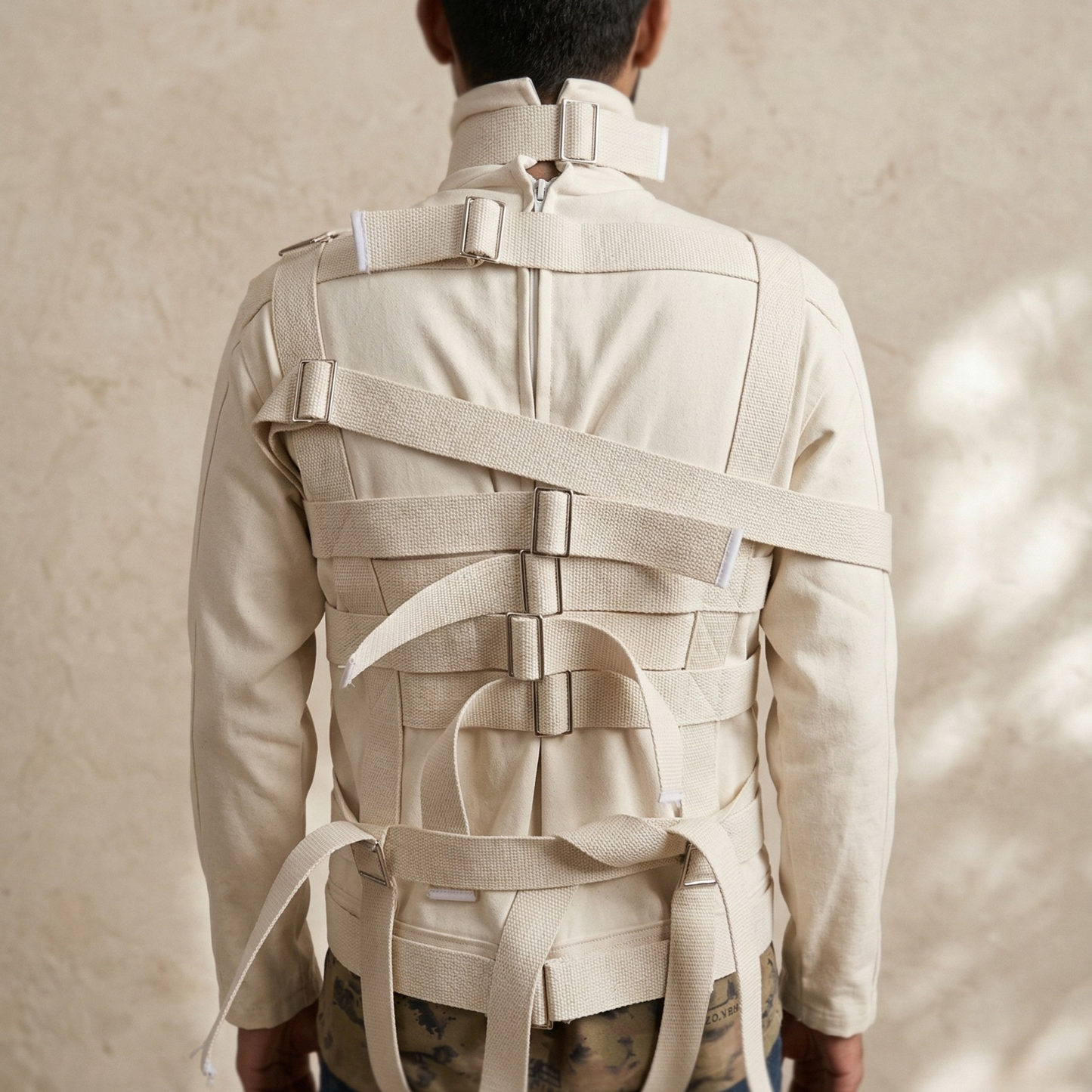 Heavy Duty Canvas Straight Jacket – Reinforced Straitjacket for Professional Use