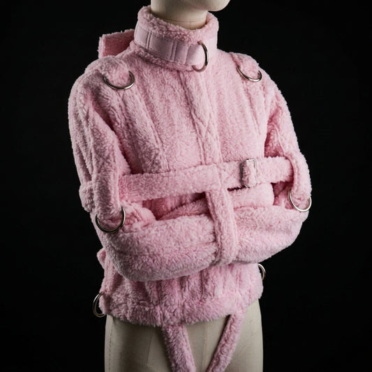 Pink Sherling Straight Jacket | Soft Sherpa-Lined Restraint Jacket
