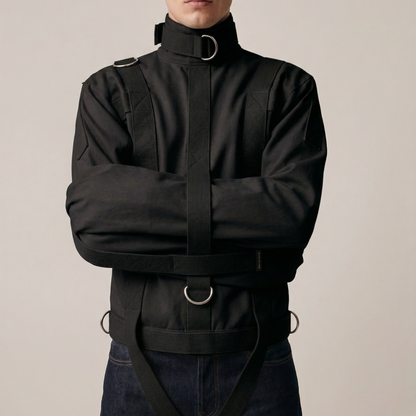 straight jacket, straitjacket, canvas straight jacket, heavy duty straight jacket, restraint jacket, secure restraint, canvas restraint jacket, durable straitjacket, reinforced straight jacket, professional restraint gear, security restraint, escape proof jacket, strong straitjacket, institutional restraint, padded restraint jacket, adjustable straitjacket, medical restraint, psychiatric restraint, therapy restraint, training restraint, safety restraint, heavy duty canvas gear, restraint equipment, behavior
