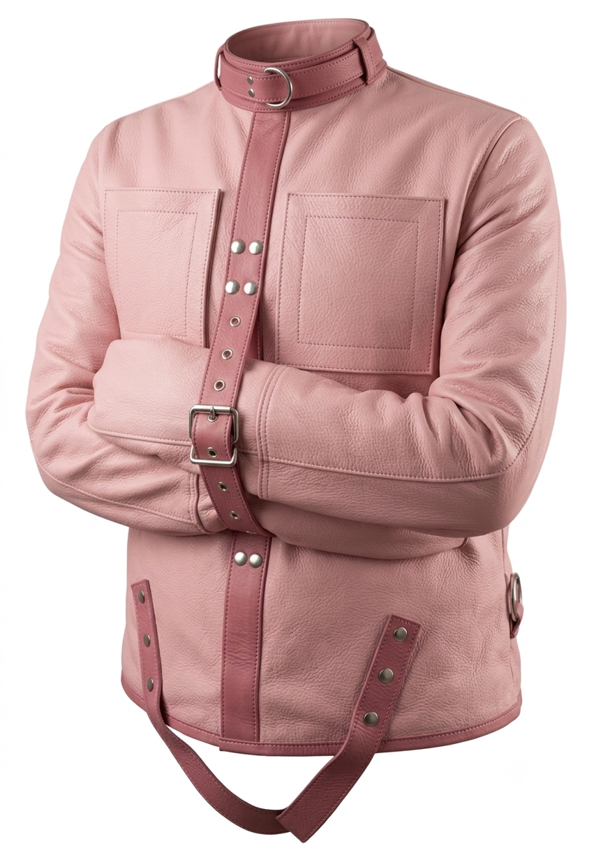 Baby Pink Leather Straight Jacket