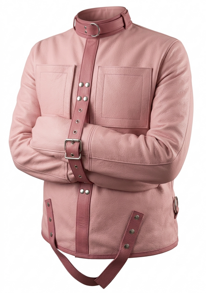 Baby Pink Leather Straight Jacket