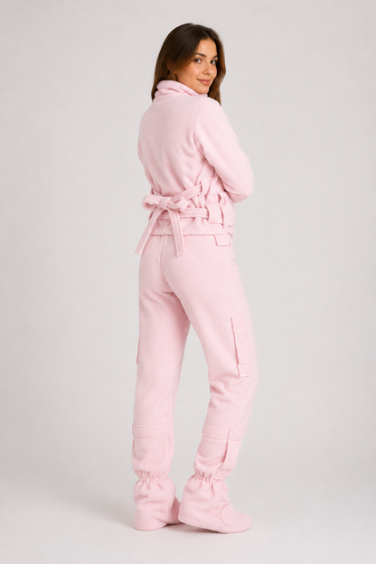 Pink Soft Polar Fleece Straitjacket One-Piece Pajama Costume