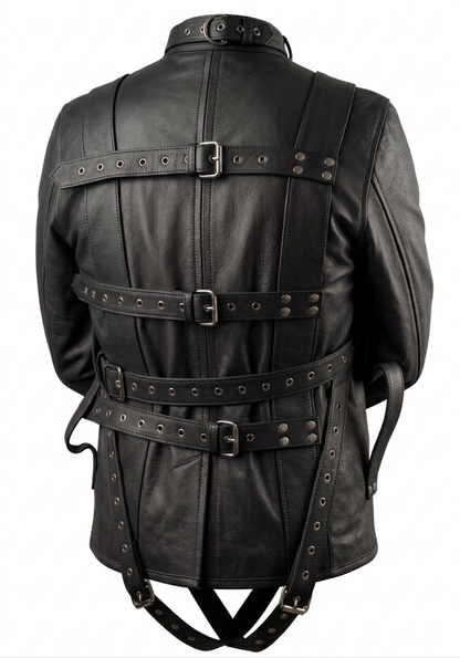 Black Leather Straight Jacket