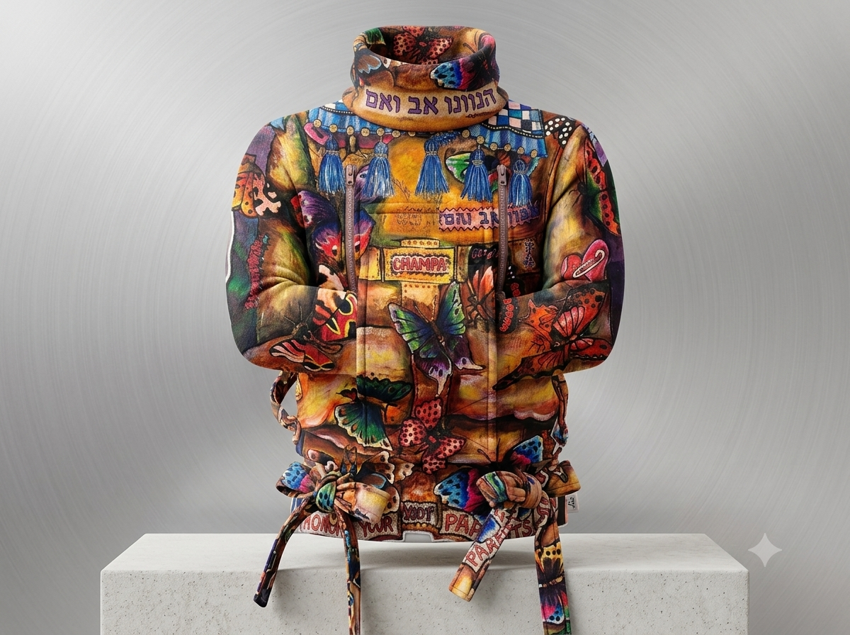Colorful Printed Fleece Straitjacket Artistic Butterfly Graphic