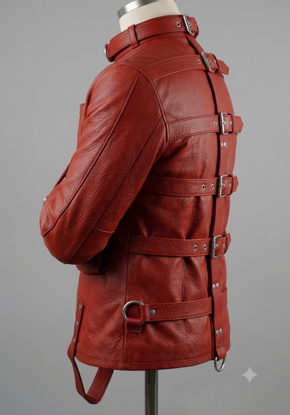 Red Leather Straight Jacket