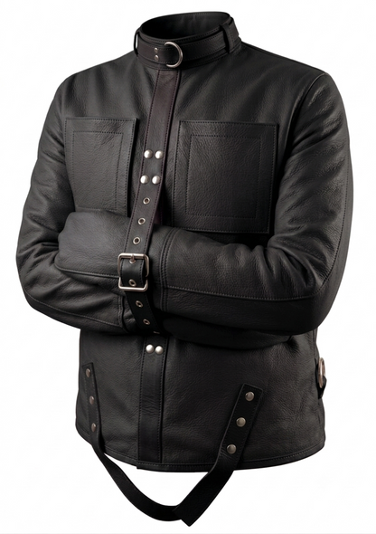 Black Leather Straight Jacket