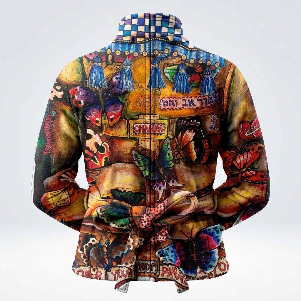 Colorful Printed Fleece Straitjacket Artistic Butterfly Graphic