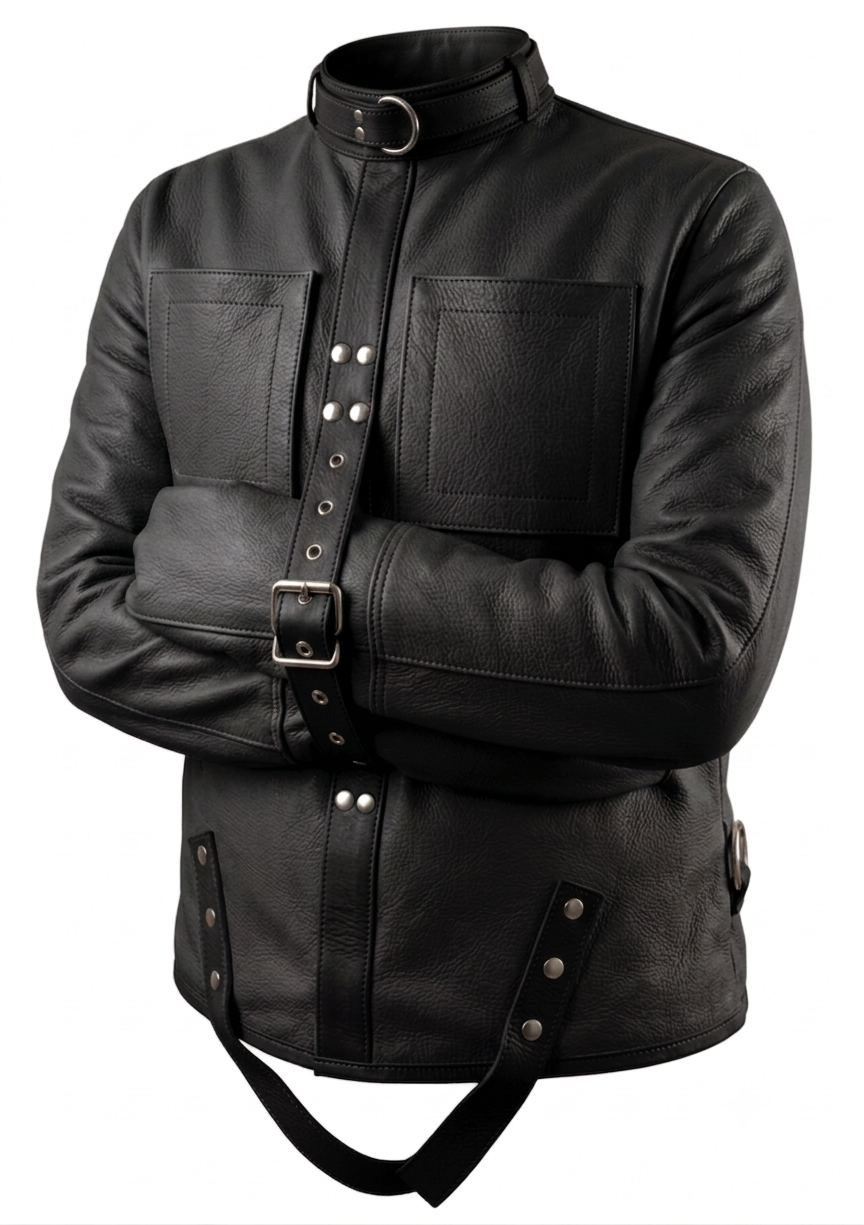 Black Leather Straight Jacket