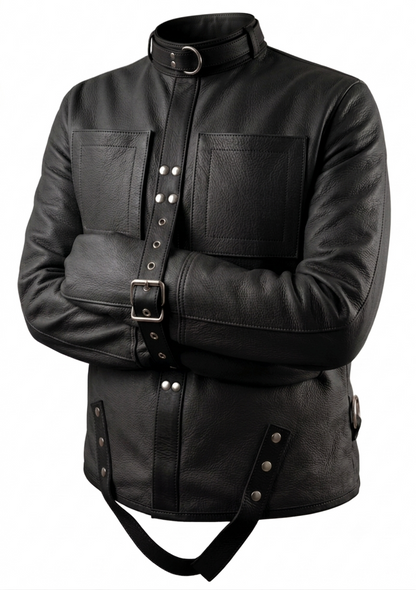 Black Leather Straight Jacket