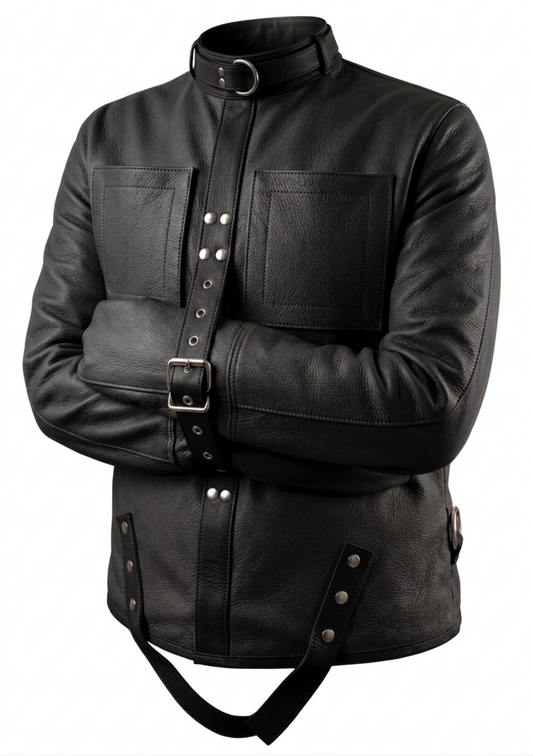 Black Leather Straight Jacket