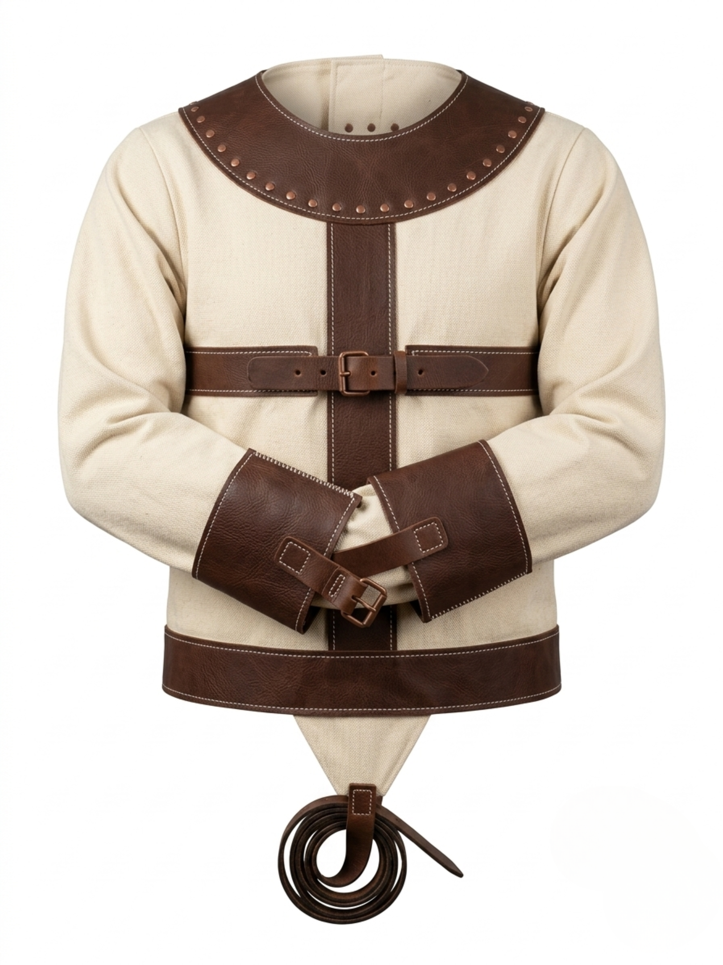 Canvas Straitjacket with Leather Straps