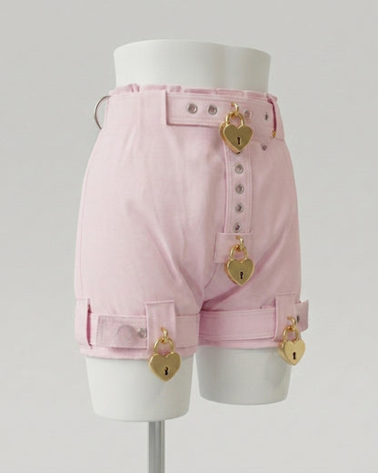 Heavy Duty Pink Diaper Cover Pants with Locks | Secure Restraint Costume
