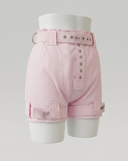 Heavy Duty Pink Diaper Cover Pants with Locks | Secure Restraint Costume