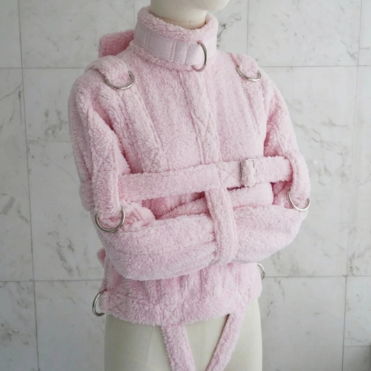 Pink Sherling Straight Jacket | Soft Sherpa-Lined Restraint Jacket