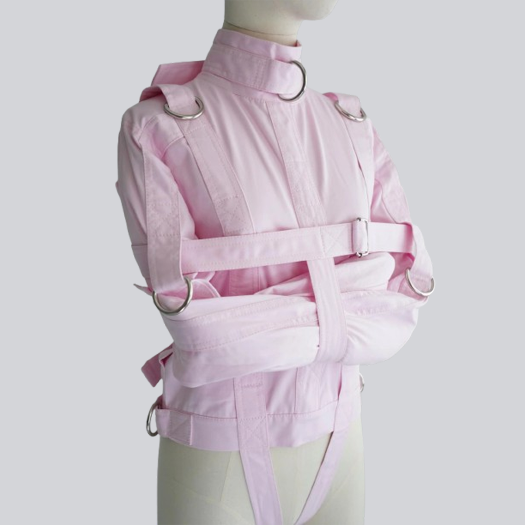 Baby Pink Straitjacket with Double Crotch Straps – ABDL, Cosplay & Theatrical Use