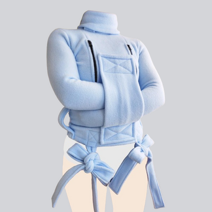 Polar Fleece ABDL Straitjacket with Chest Zippers – Custom Color Pajama Style Restraint