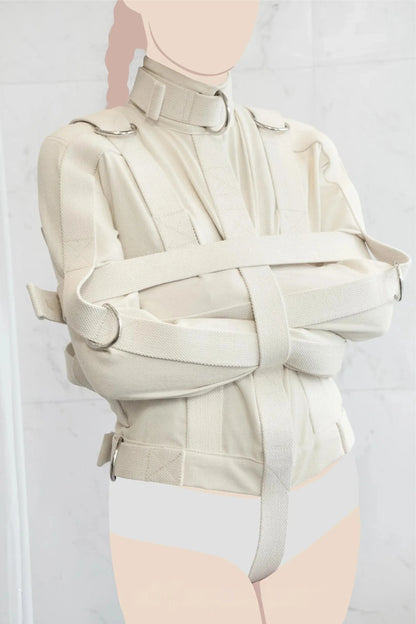 Heavy Duty Canvas Straitjacket with Central or Side Crotch Straps – Professional, Theatrical & Training Use