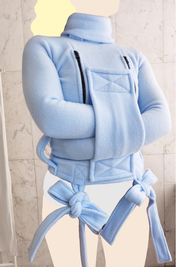 Polar Fleece ABDL Straitjacket with Chest Zippers – Custom Color Pajama Style Restraint