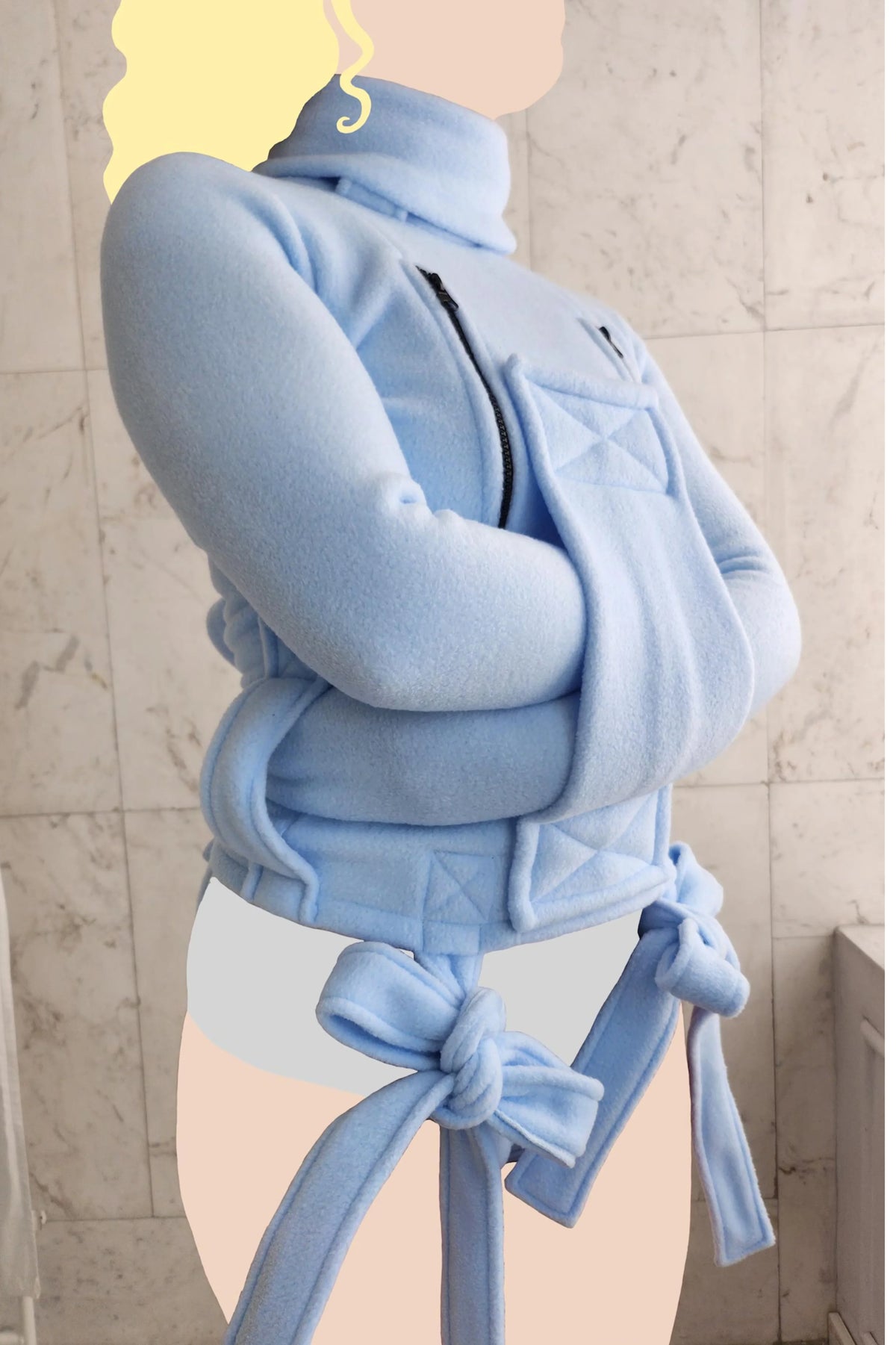 Polar Fleece ABDL Straitjacket with Chest Zippers – Custom Color Pajama Style Restraint