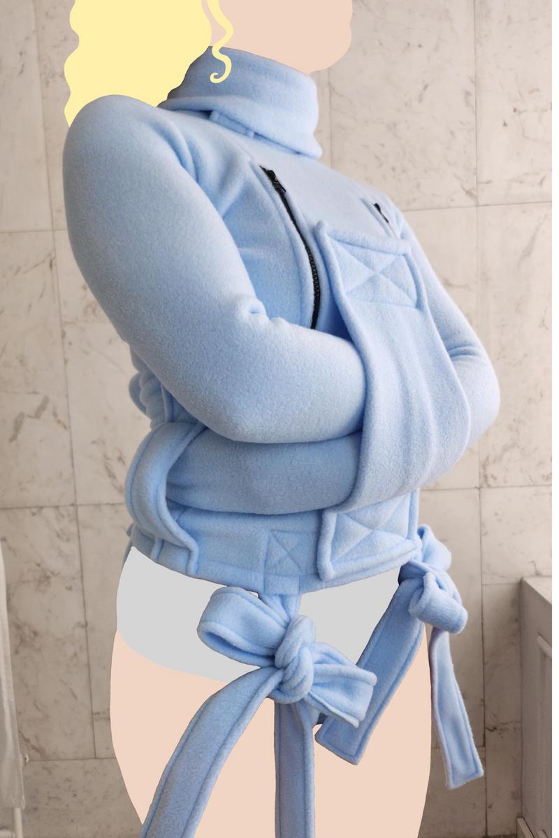 Polar Fleece ABDL Straitjacket with Chest Zippers – Custom Color Pajama Style Restraint