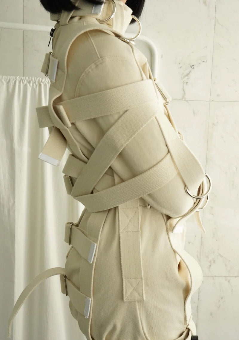 MAX Security Heavy Duty Straitjacket Bodysuit – Full Canvas Restraint Suit with D-Rings & Locking Straps