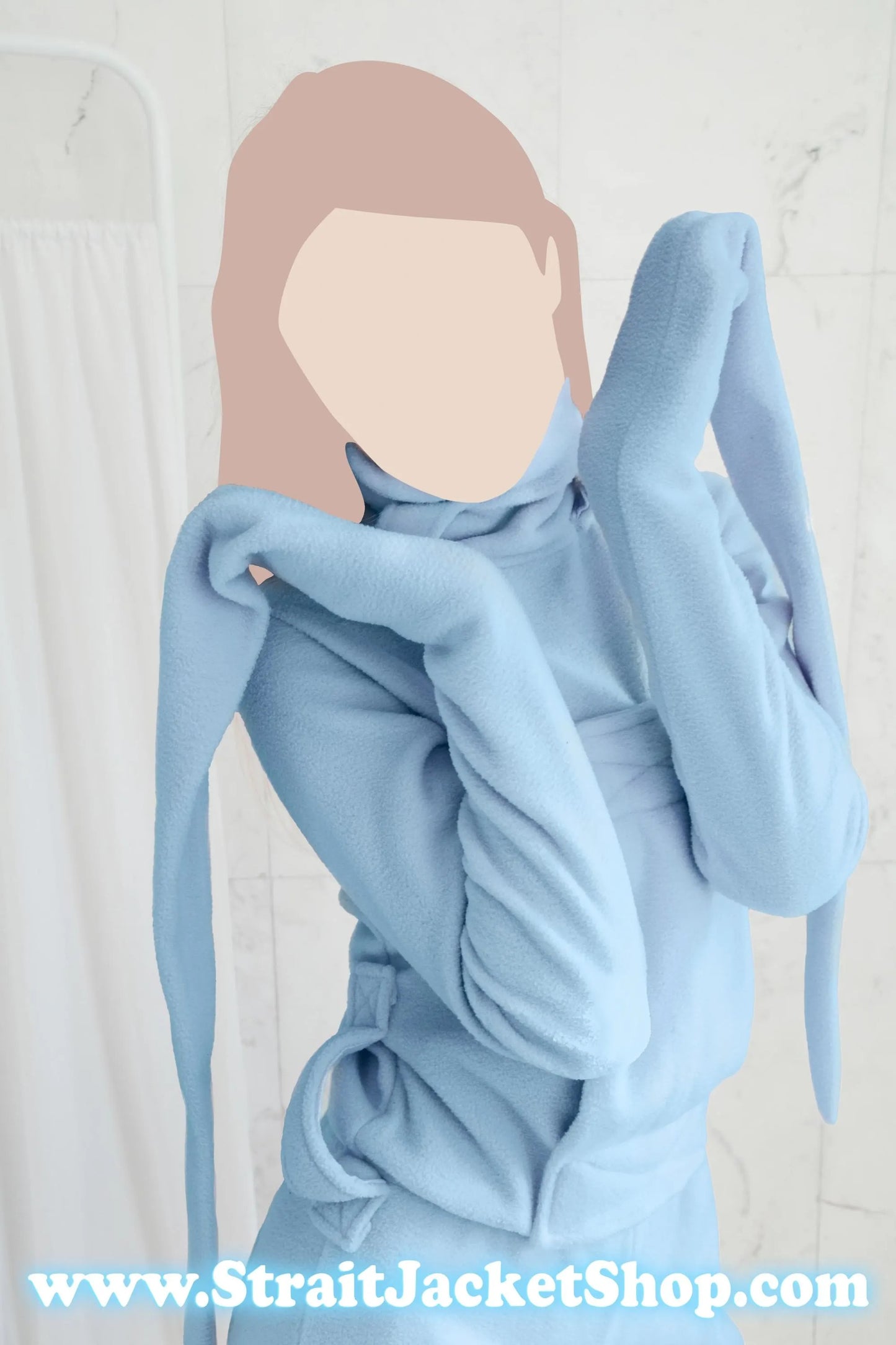 Pink Soft Polar Fleece Straitjacket One-Piece Pajama Costume