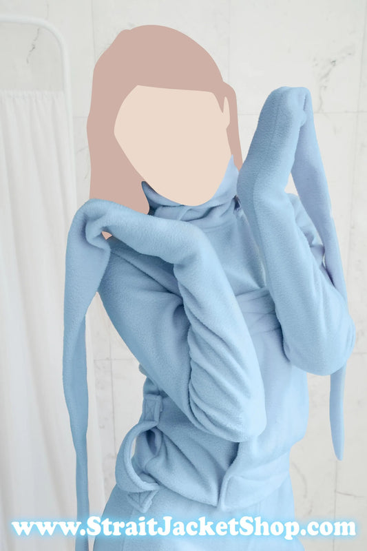 Pink Soft Polar Fleece Straitjacket One-Piece Pajama Costume