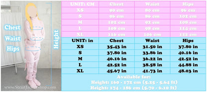 Pink Soft Polar Fleece Straitjacket One-Piece Pajama Costume