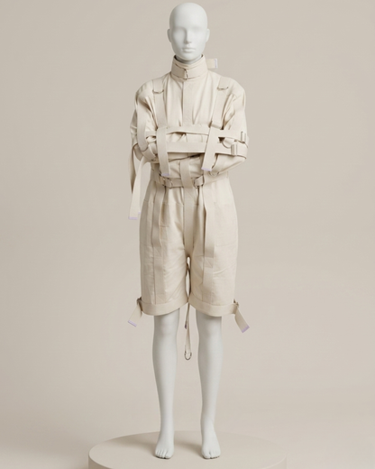 Heavy Duty Straight Jacket Bodysuit Romper Costume | Fully Functional Restraint Suit