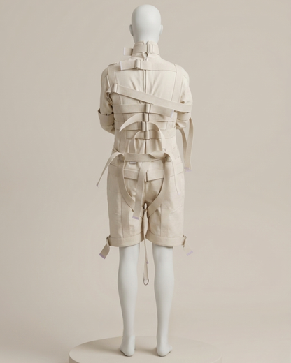 Heavy Duty Straight Jacket Bodysuit Romper Costume | Fully Functional Restraint Suit