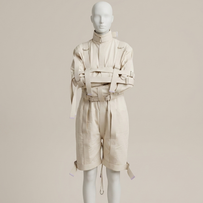 Heavy Duty Straight Jacket Bodysuit Romper Costume | Fully Functional Restraint Suit